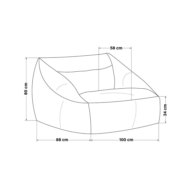 HOME DELUXE Zitzak Fauteuil - Ribfluweel - Antraciet