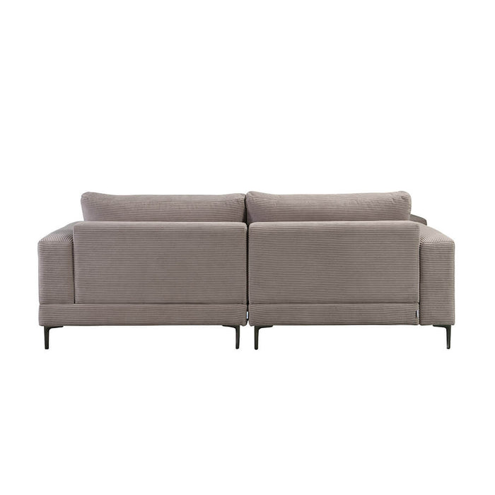 HOME DELUXE 2-zitbank - Chaise Longue Rechts - Ribfluweel - Beige