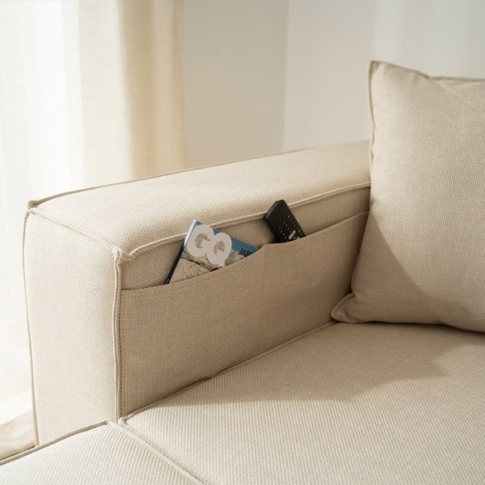 HOME DELUXE Modulaire 4-zitsbank met 2x Hocker - Beige