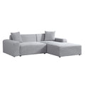 HOME DELUXE Hoekbank met Chaise Longue Rechts - Ribfluweel - Grijs