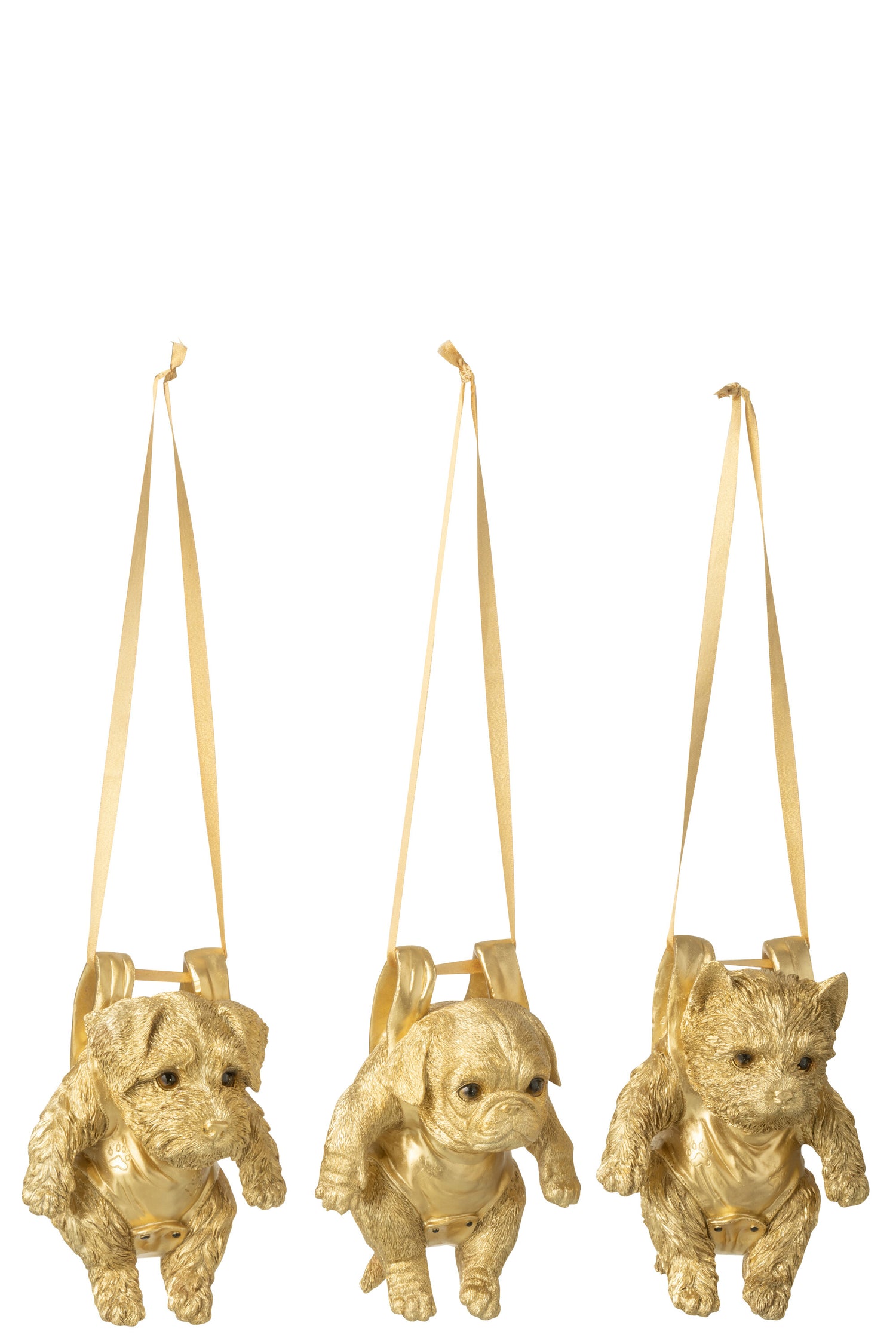 J-Line hanger Hond - kunststof - goud - 3 stuks