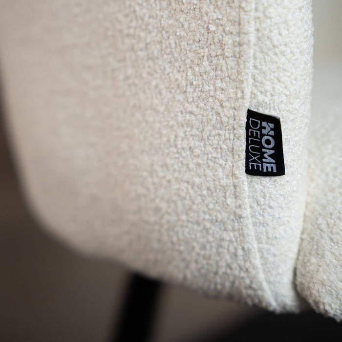 HOME DELUXE Eetkamerstoel - Bouclé - Wit - Set van 4