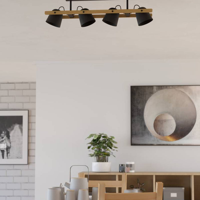 EGLO connect.z Hornwood-Z Plafondlamp - 78 cm - Zwart|Bruin - RGB