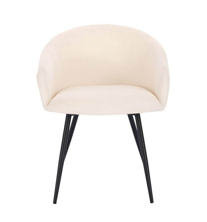 HOME DELUXE Eetkamerstoel - Bouclé - Wit - Set van 4