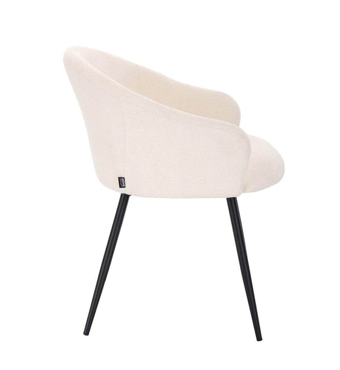 HOME DELUXE Eetkamerstoel - Bouclé - Wit - Set van 4