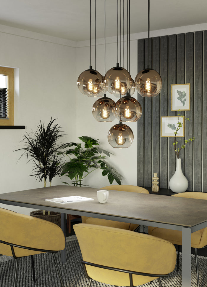 EGLO Ariscani 1 Hanglamp - E27 - Ø 65,5 cm - Koperglas - Zwart