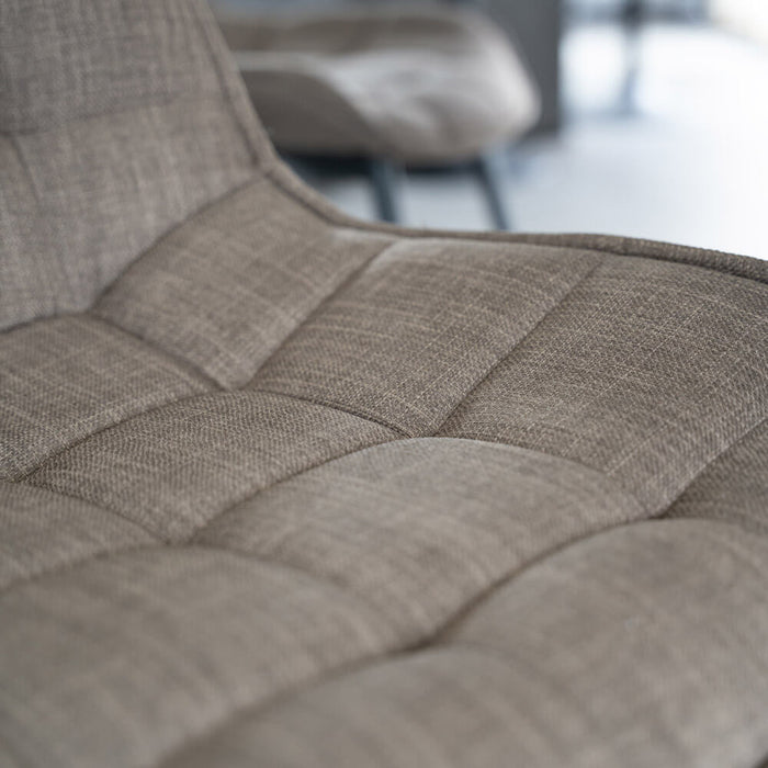 HOME DELUXE Eetkamerstoel – Webstof – Grijs|Bruin – Set van 4