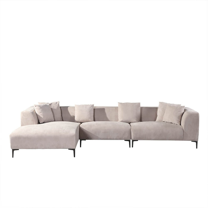 HOME DELUXE Hoekbank met Chaise Longue Links - Webstof - Beige