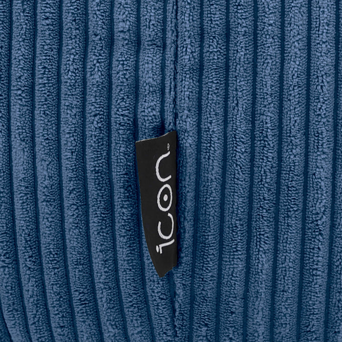 icon Kingston Zitzak met Poef - Ribfluweel - Denimblauw