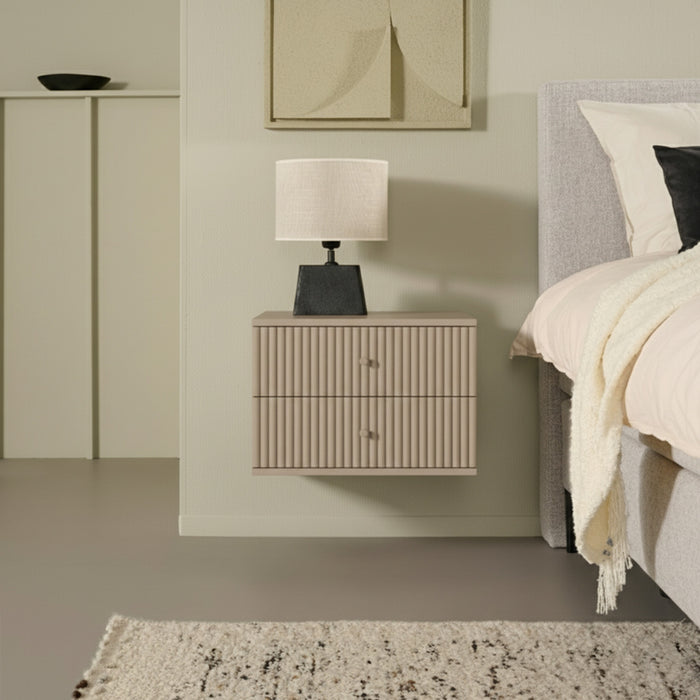 Nachtkastje Hangend Sem - Beige|Hout - Mango|Taupe - Hout