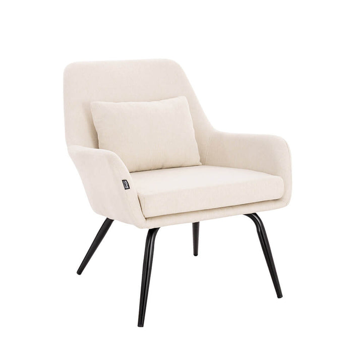 HOME DELUXE fauteuil – Webstof – Wit|Beige