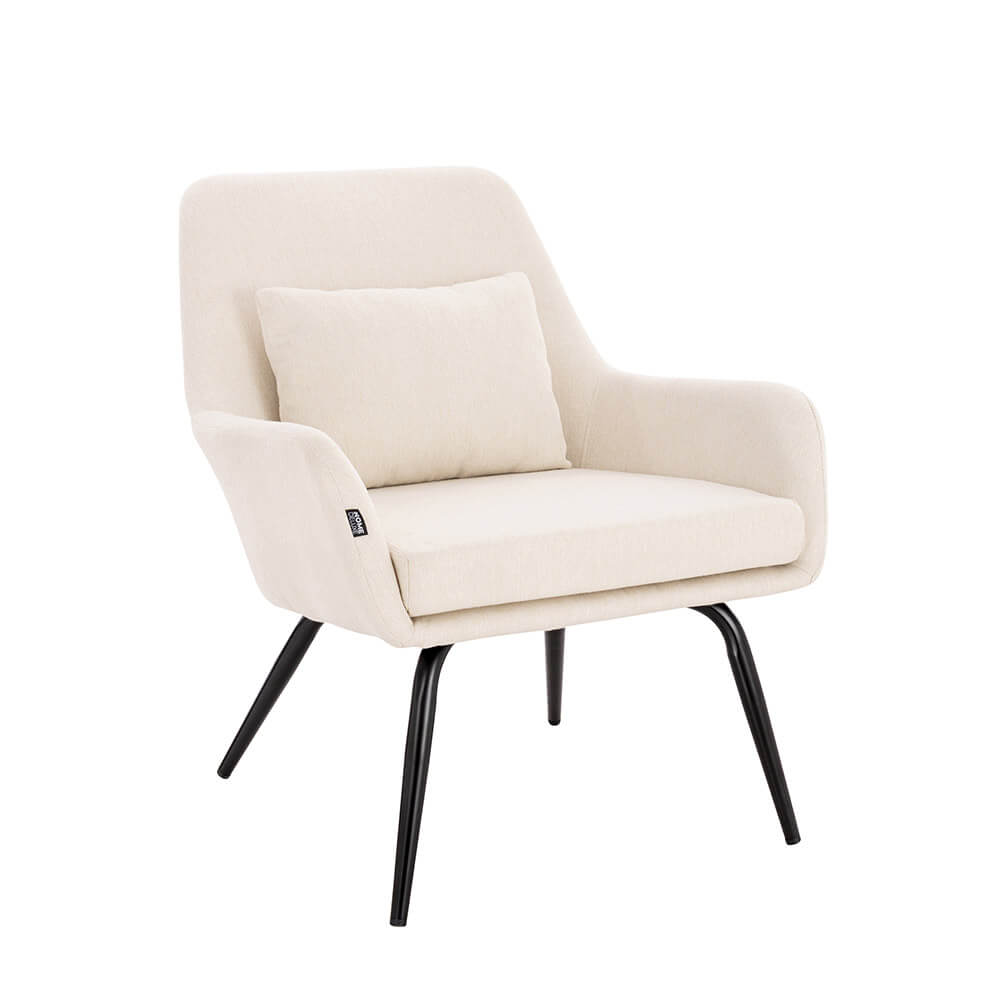 HOME DELUXE fauteuil – Webstof – Wit|Beige