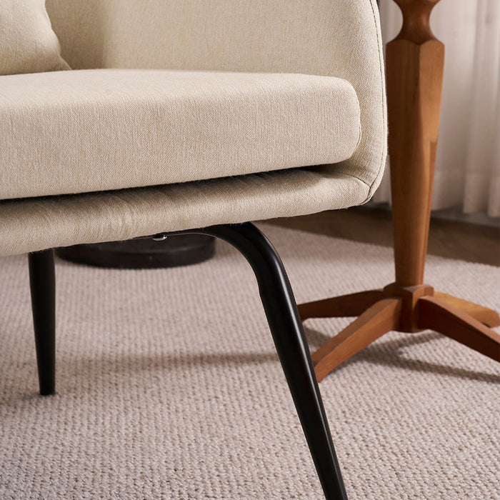 HOME DELUXE fauteuil – Webstof – Wit|Beige