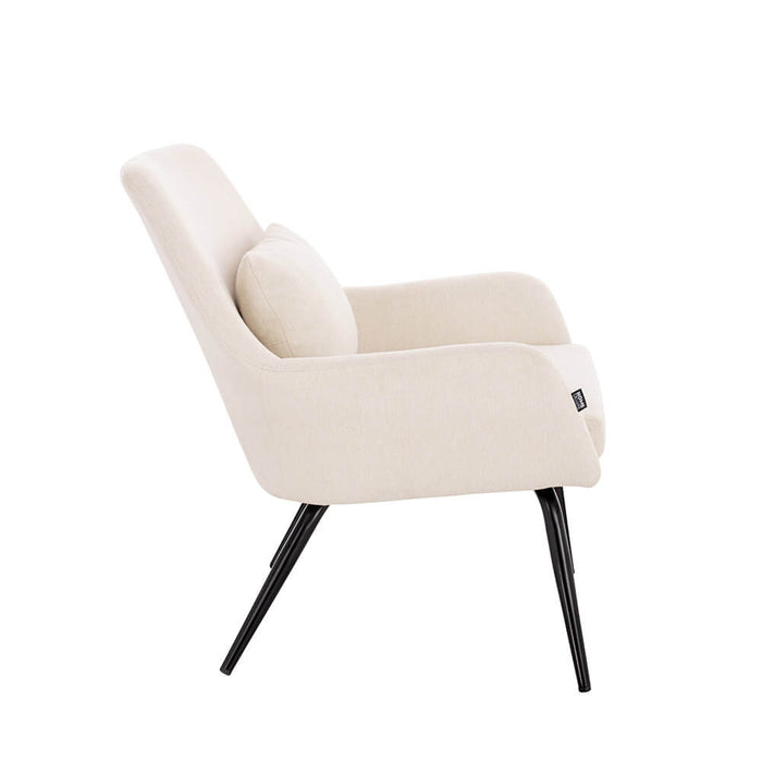 HOME DELUXE fauteuil – Webstof – Wit|Beige