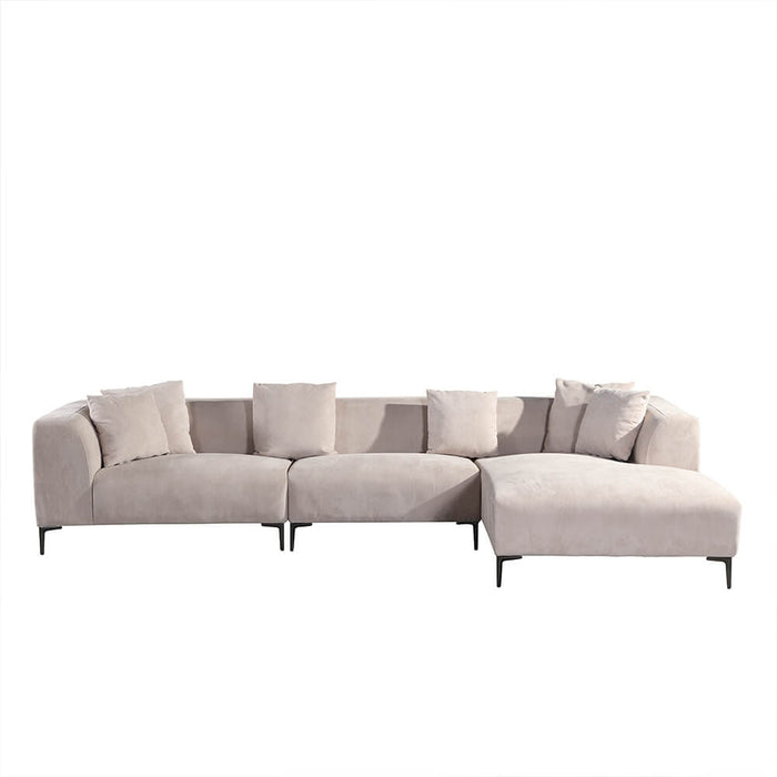 HOME DELUXE Hoekbank met Chaise Longue Rechts - Webstof - Beige