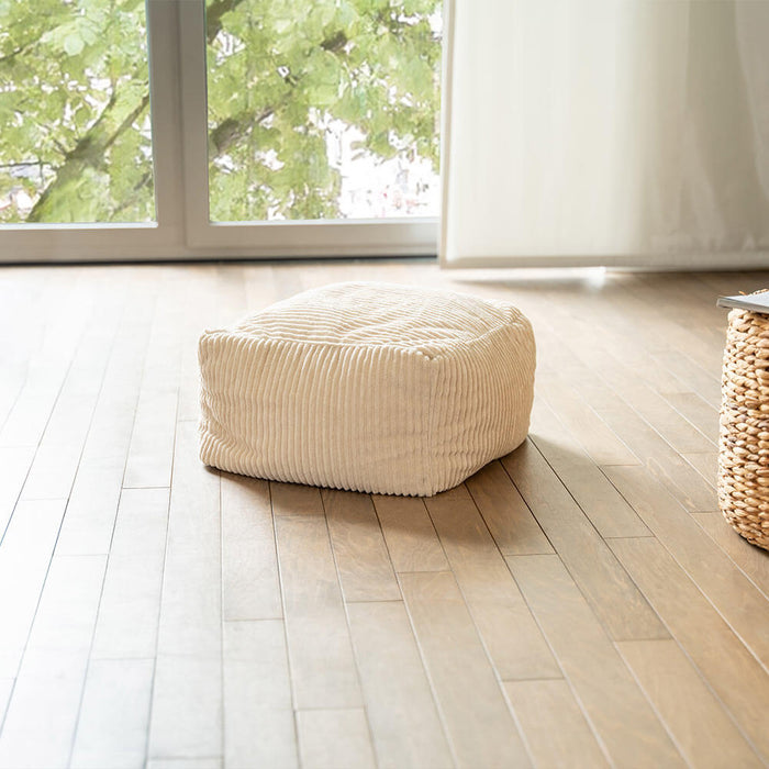 HOME DELUXE Zitzak kruk - Ribfluweel - Beige