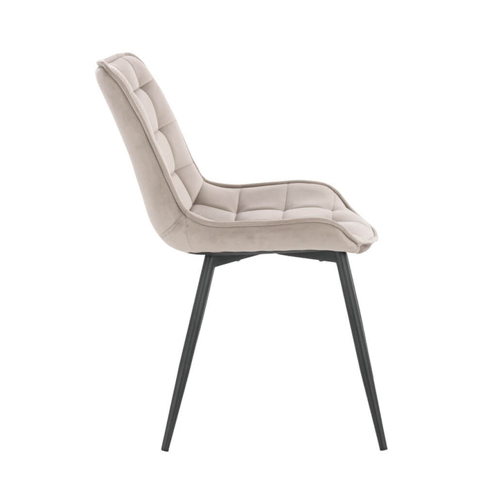 HOME DELUXE Eetkamerstoel – Fluweel – Lichtbruin – Set van 4