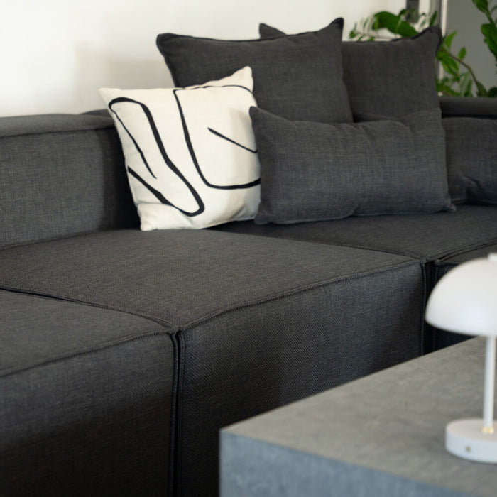 HOME DELUXE Modulaire 2-zitsbank - Webstof - Antraciet
