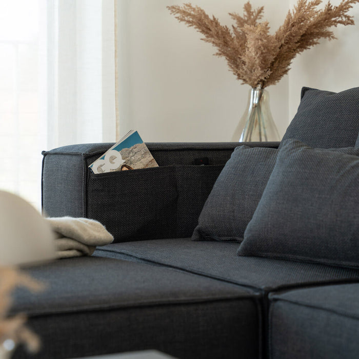 HOME DELUXE Modulaire 2-zitsbank - Webstof - Antraciet