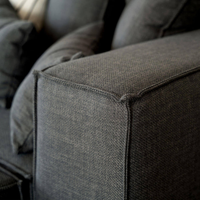 HOME DELUXE Modulaire 3-zitsbank met Hocker - Antraciet