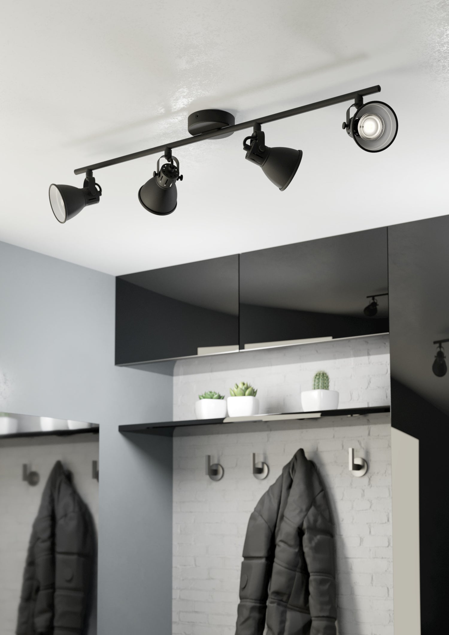 EGLO Seras 2 Spot - GU10 - 4 lichts - 77 cm - Zwart