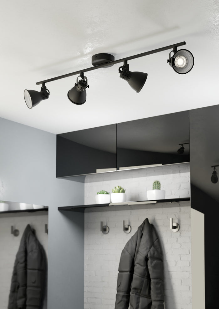 EGLO Seras 2 Spot - GU10 - 4 lichts - 77 cm - Zwart