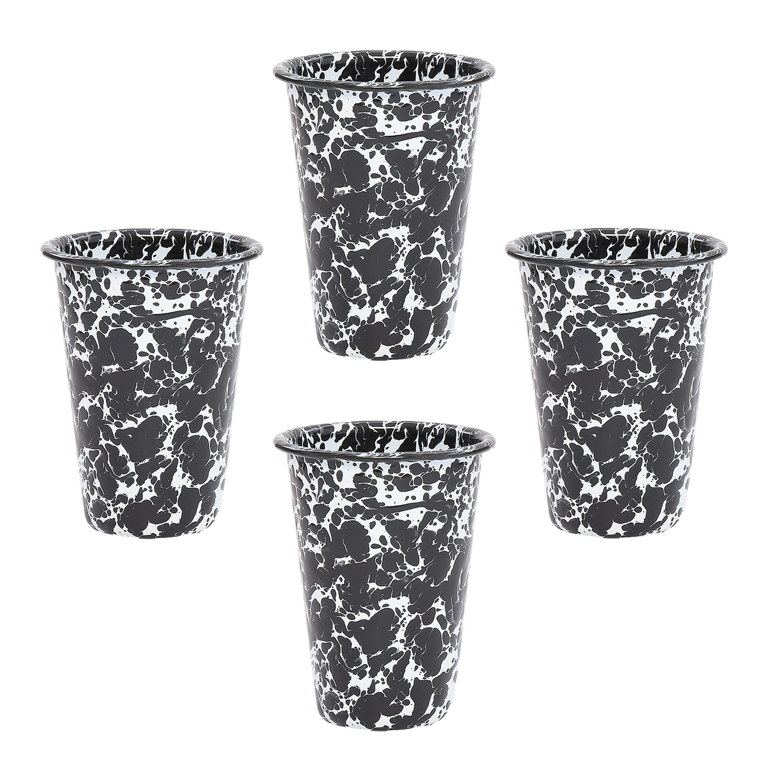 Crow Canyon Home Splatter Tumblers Set 4 Stuks Zwart