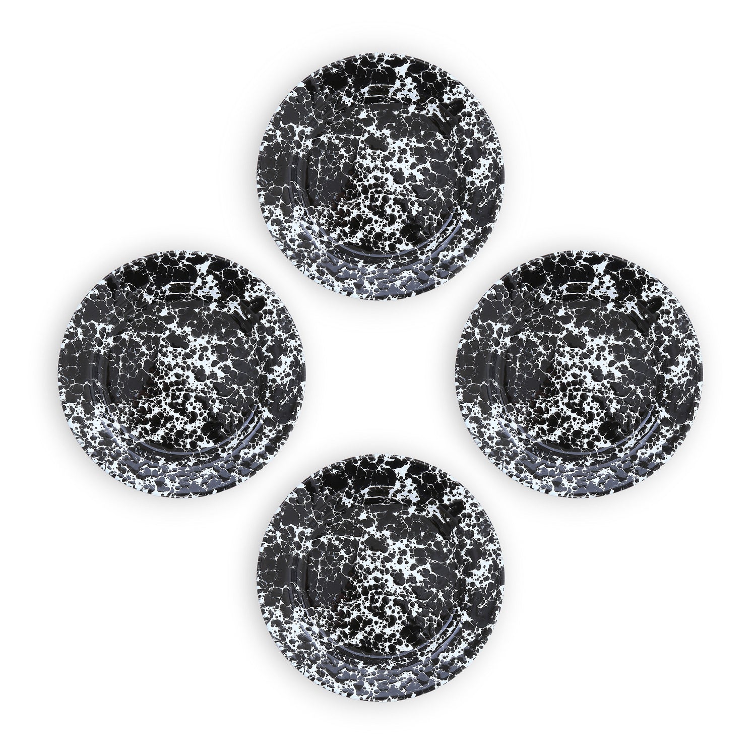 Crow Canyon Home Splatter Saladeborden Set van 4 Zwart