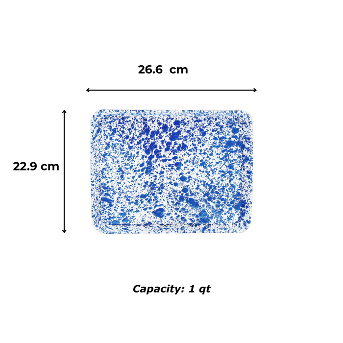 Crow Canyon Home Splatter Dienbladen Rechthoek Blauw Set van 2