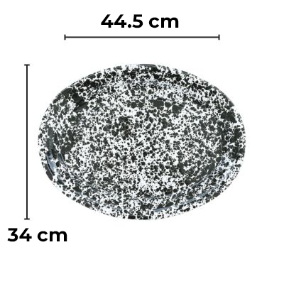 Crow Canyon Home Ovale Schaal Splatter Rood