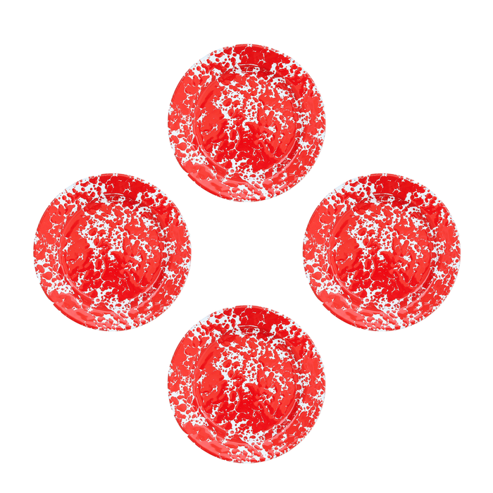 Crow Canyon Home Splatter Saladeborden Set van 4 Rood