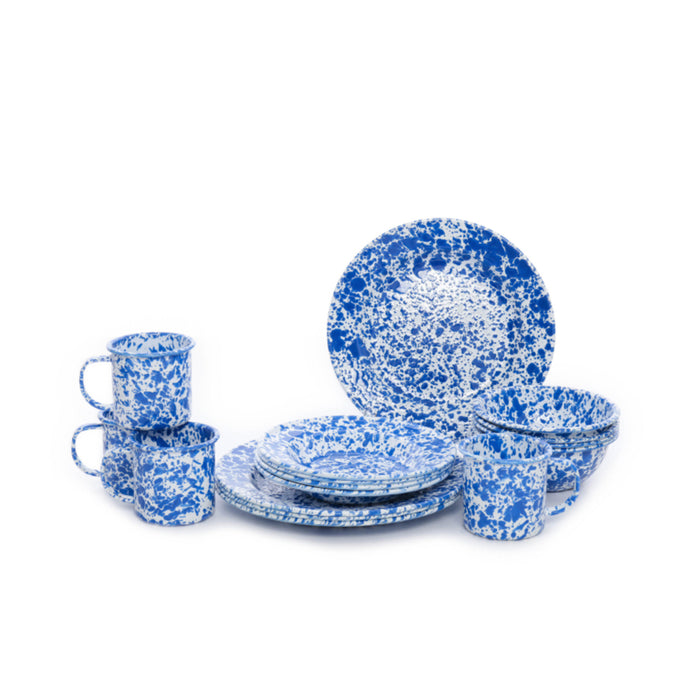 Crow Canyon Home Splatter Serviesset 16-delig, Blauw