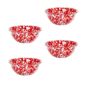 Crow Canyon Home Splatter Kommen Set van 4 Rood