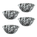 Crow Canyon Home Splatter Kommen Set van 4 Zwart