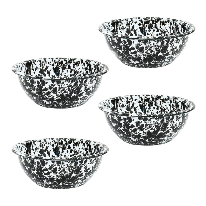 Crow Canyon Home Splatter Kommen Set van 4 Zwart