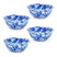 Crow Canyon Home Splatter Kommen Set van 4 Blauw