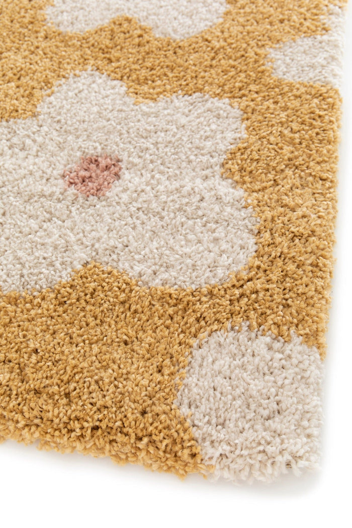 AFK Living vloerkleed Bloemen - voor kinderen - geel