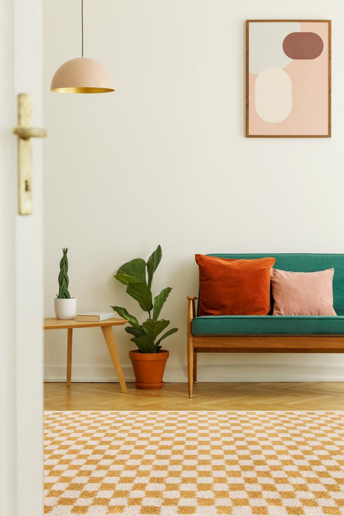 AFK Living vloerkleed Checkers - zeer zacht - geel