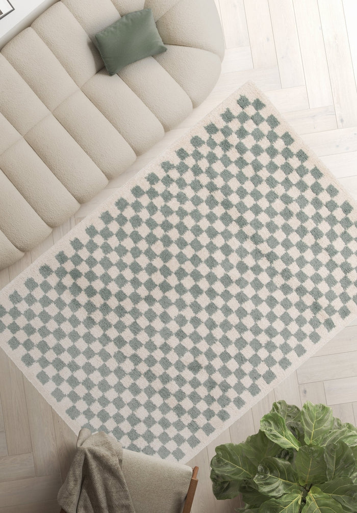 AFK Living vloerkleed Checkers - zeer zacht - groen