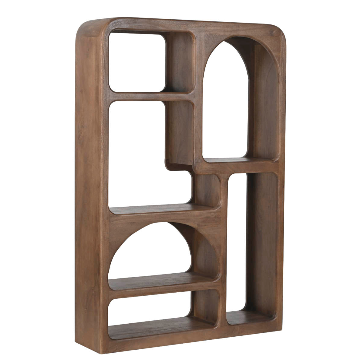 Giga Meubel - Vakkenkast Donkerbruin Hout - 120x34x180 - Yuki