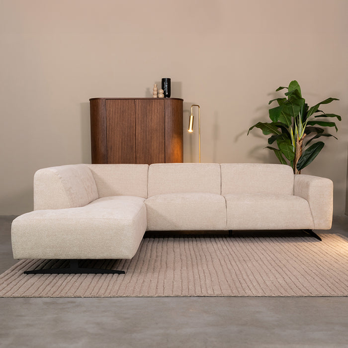 LABEL51 - Hoekbank Rodano Links - Naturel Elite - Zwart Metaal