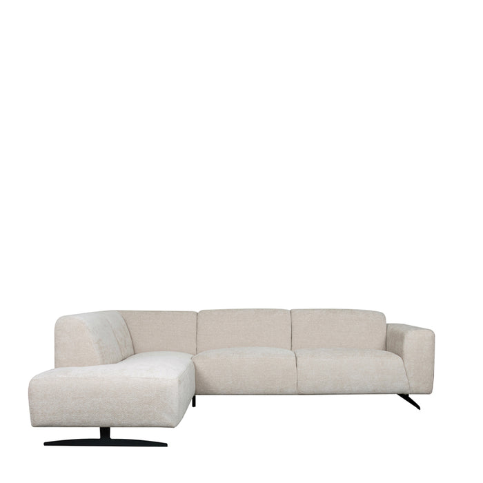 LABEL51 - Hoekbank Rodano Links - Naturel Elite - Zwart Metaal