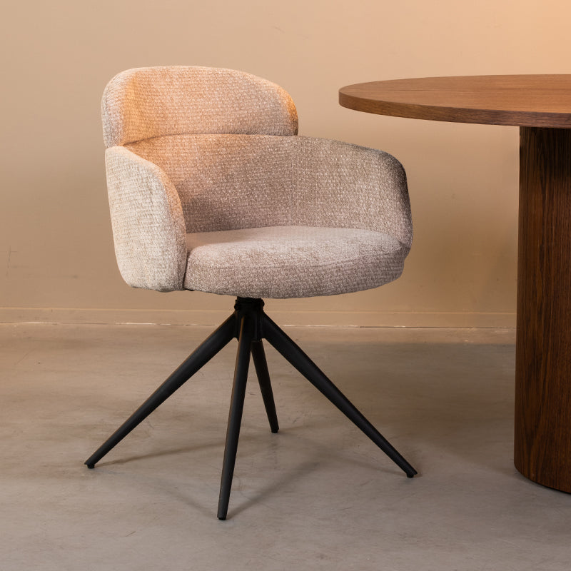 LABEL51 - Eetkamerstoel Levi - Clay Elite - Zwart Metaal