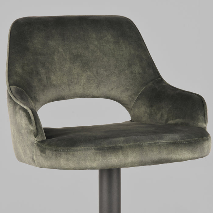 LABEL51 - Barkruk Fer - Hunter Velours - Zwart Metaal