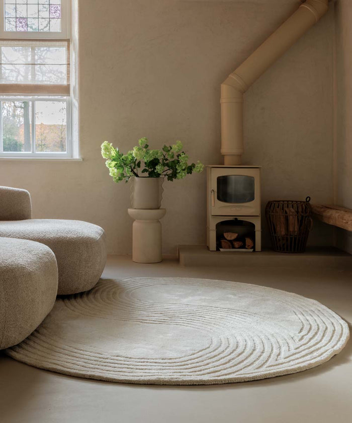 Nordic Weavers Design vloerkleed rond - Balans Dual ivoor - 300 cm