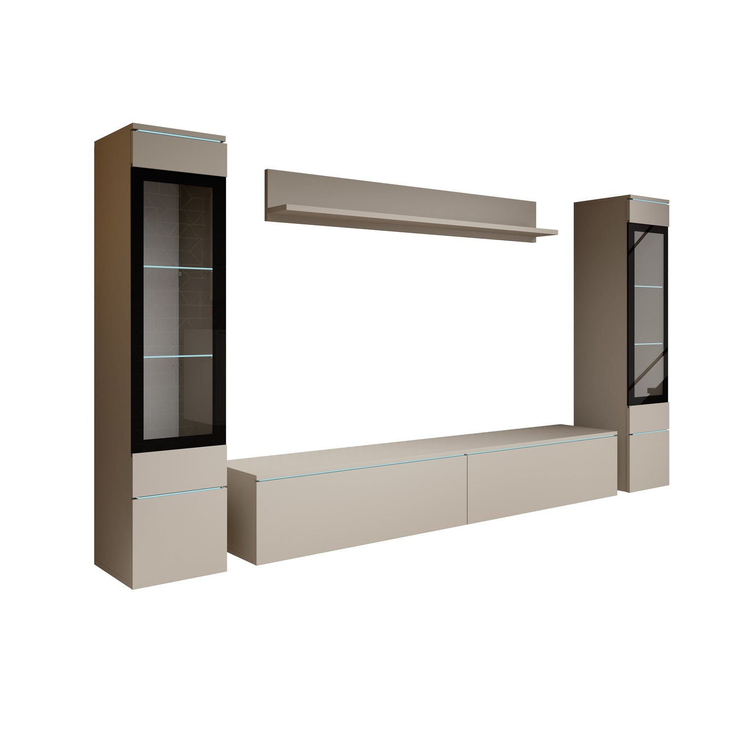 Meubella - Variety - Wandmeubel - Beige - 180x33x32 cm