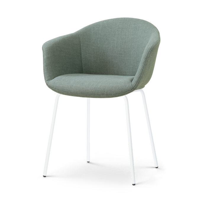 Nolon Nora-Otis Eetkamerstoel Saliegroen - met Armleuning - Wit