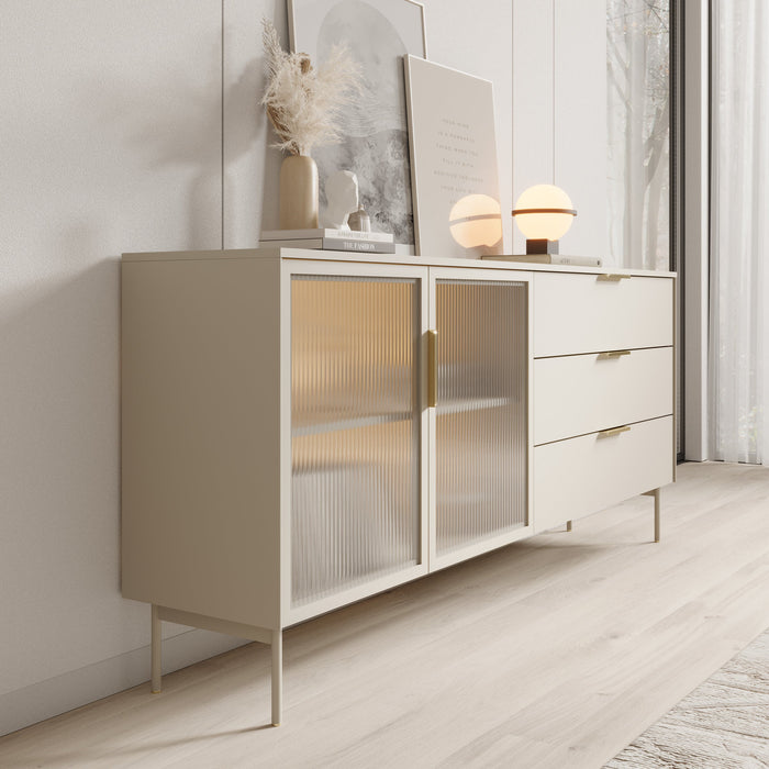Meubella - Lomo - Dressoir 3 lades - Beige - 181 cm