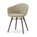 Nolon Nena-Otis eetkamerstoel taupe melange - walnoot houten onderstel