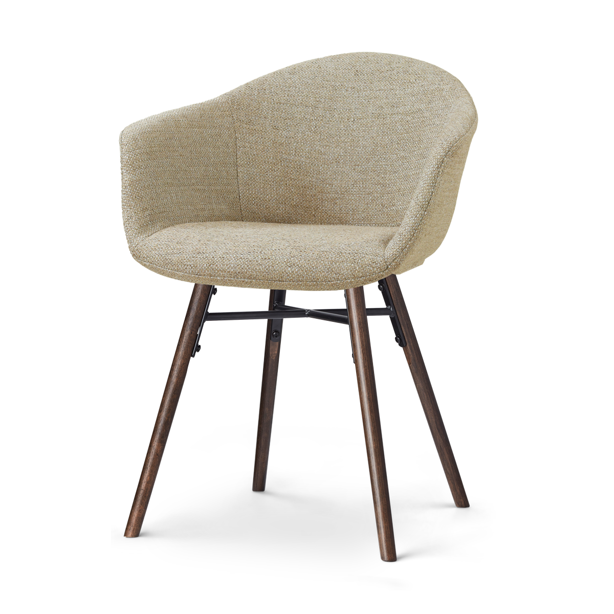 Nolon Nena-Otis Eetkamerstoel Taupe Melange - Walnoot Houten Onderstel